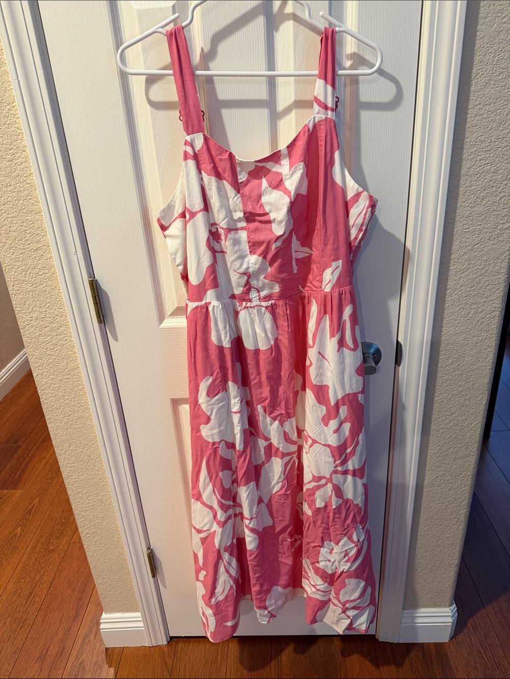 Women's Pink & White Floral Maxi Dress